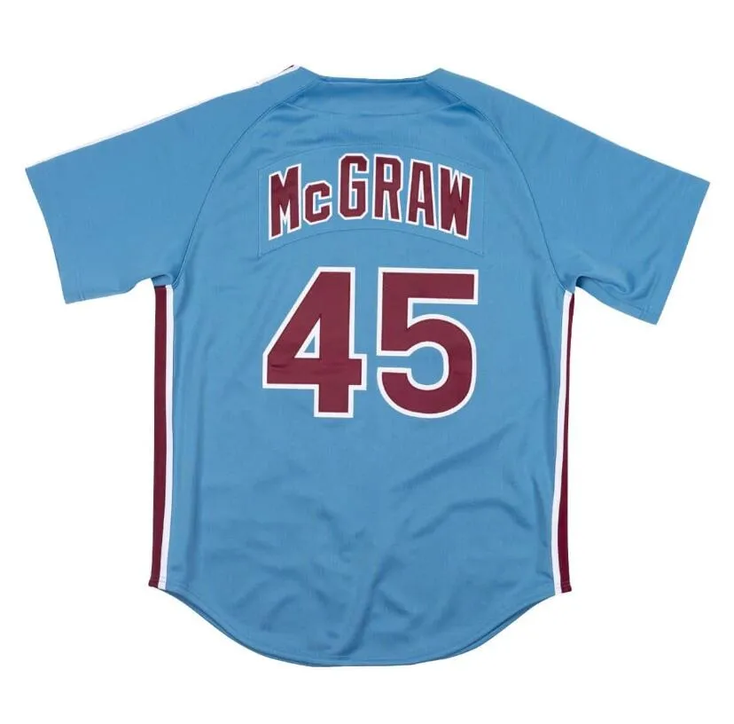 ステッチされた野球ジャージ45 Tug McGraw 1980 Men Women Youth S-4XL Mesh Classicsレトロジャージー