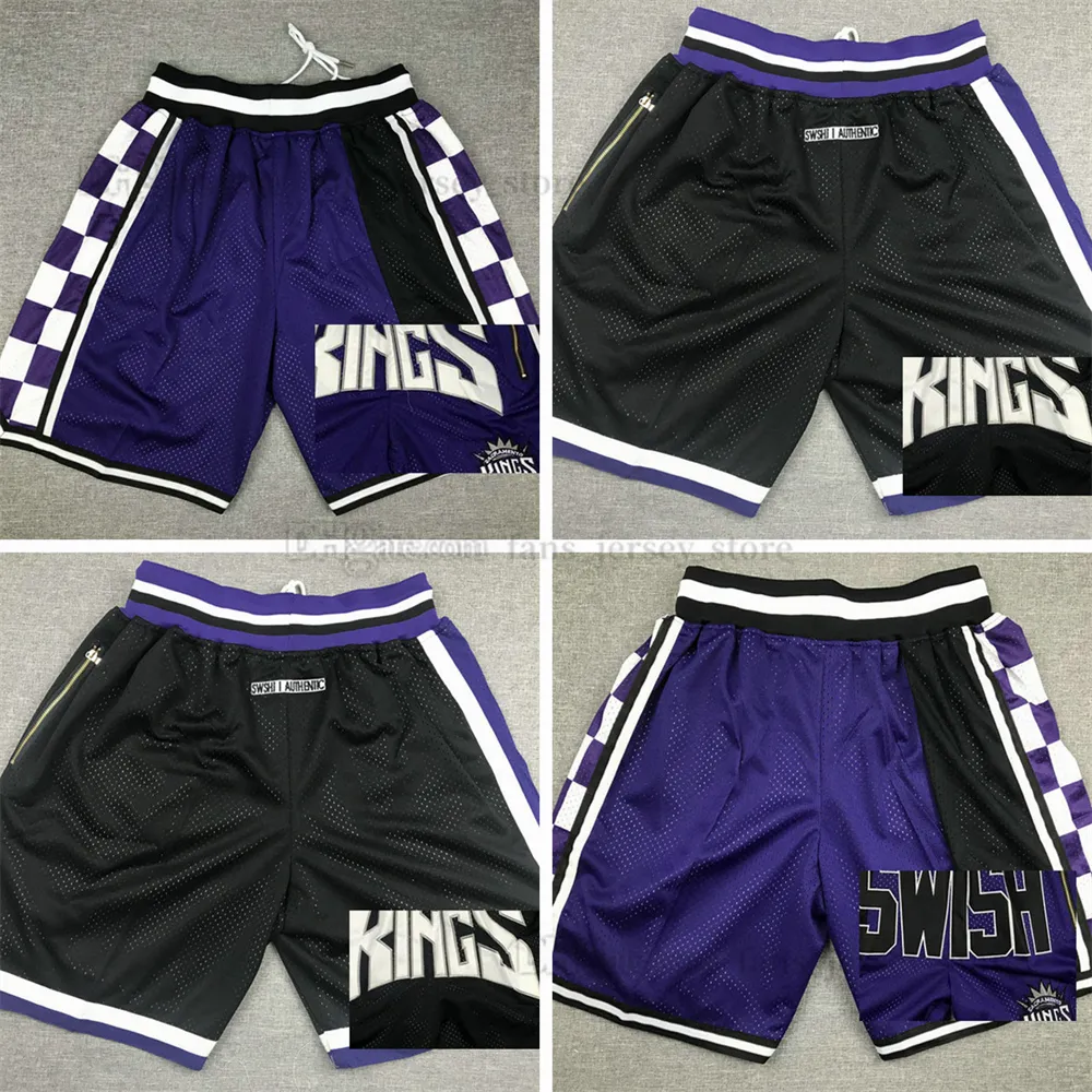 Basketball Shorts 5 De'Aaron 40 Harrison Fox Barnes Sabonis With 4 Pocket Zipper Sweatpants Mesh Stitched Retro Short Sport Pants Mens S-2XL