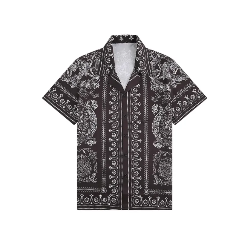 23SS Hawaii Style Button Designer Dress Shirt Menswea Men Solid Color Business Casure Shorts Hylsa M-3XL