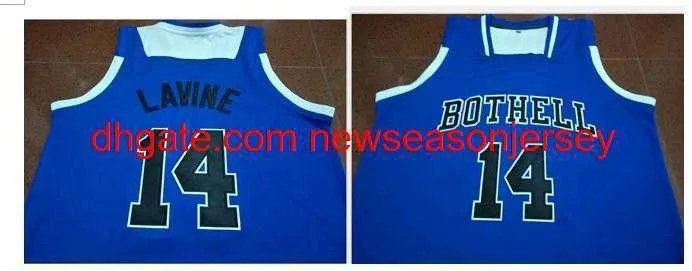 Raro azul Bothell Zach LaVine # 14 College Basketball Jersey personalizado com qualquer número de nome