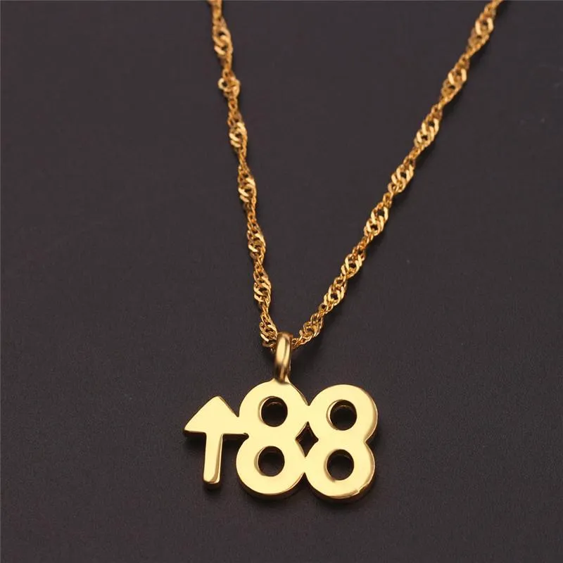 Ketens hiphop nummer 88 rijzende hangkettingen voor mannen dames ketting gelukkige dubbele acht vriend sieraden