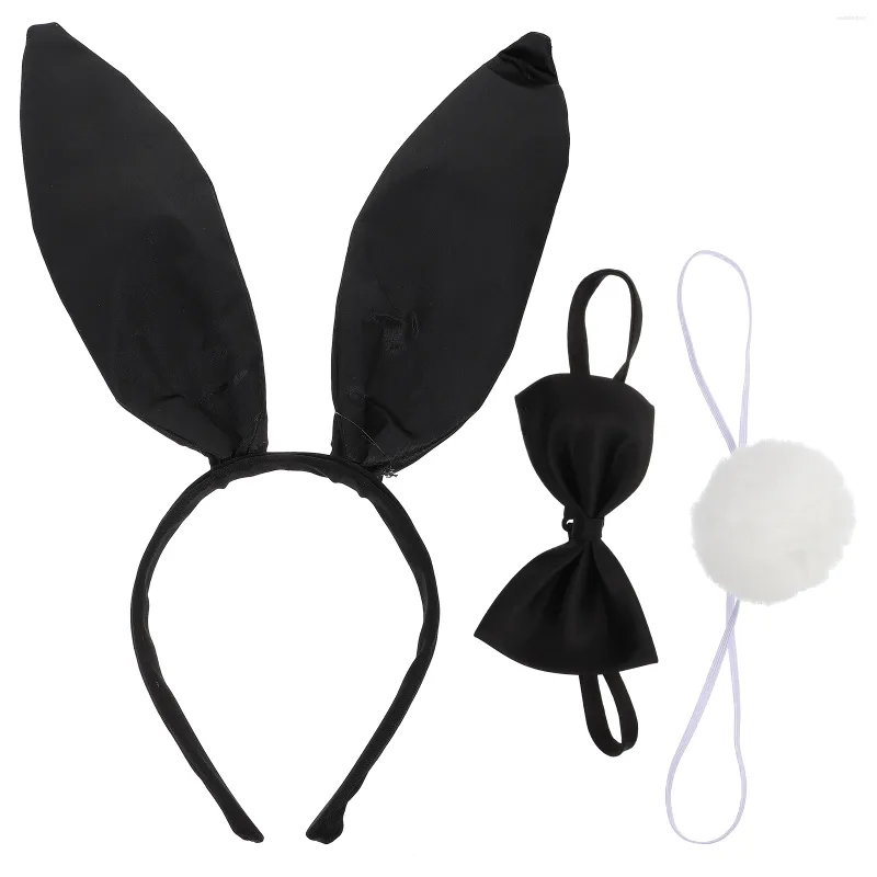 Bandanas pannbandsöron Costume Cosplay Set Tail Easter Propear Black Accessory Accessory Tie Partydecor Halloween