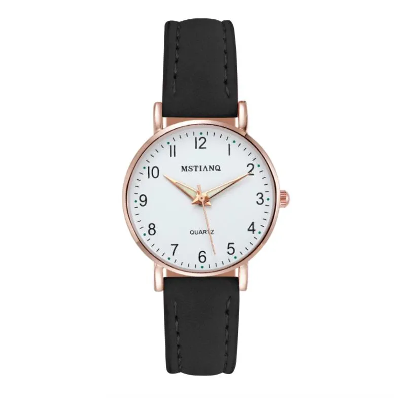 HBP 여성 시계 패션 절묘한 가죽 캐주얼 고급 아날로그 석영 크리스탈 손목 시계 팔찌