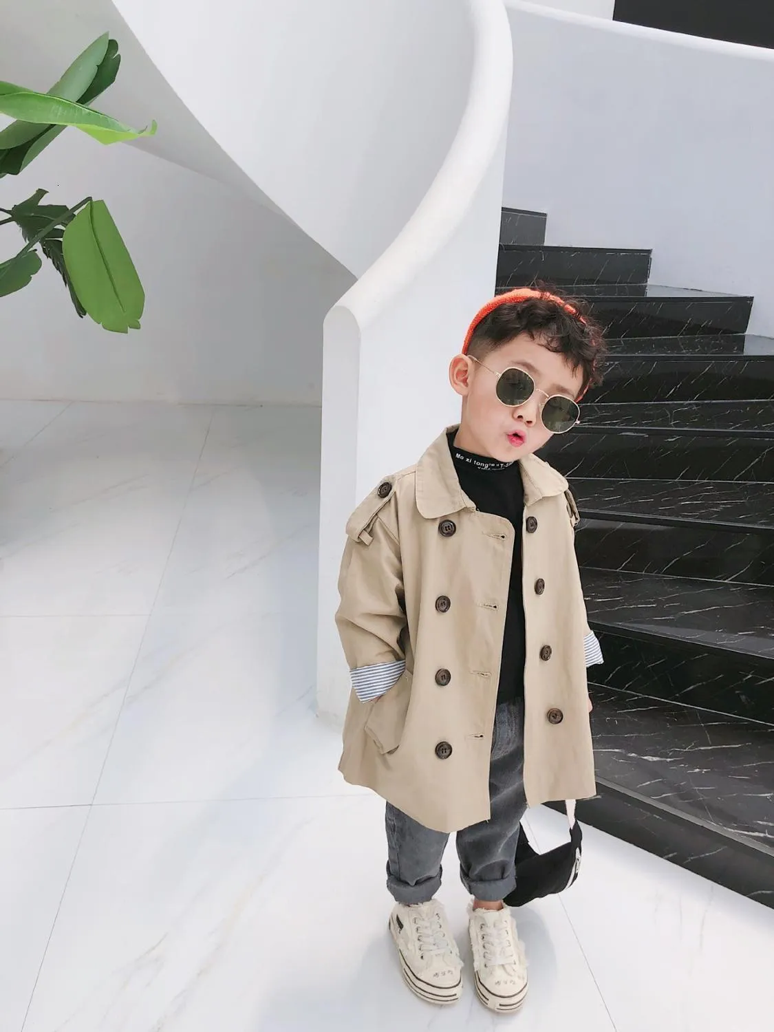 Tench Coats Moda Çocuk Kış Kırmızı Gri Sonbahar Çocuk Ceket Kollu Bebek Kızın 312y 230311