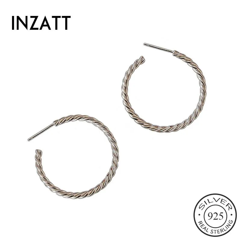 Stud Earrings INZAINS Real 925 Sterling Silver Spiral For Fashion Women Party Minimalist Fine Jewelry 18k Gold Accessories
