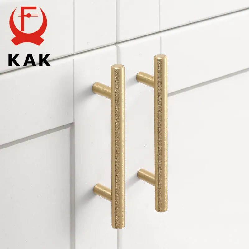 Poignées tire Kak 20pcs Gold Gold Kitchen Handle en acier inoxydable T PULLE DE PARLE DU BAR 76 mm 96 mm