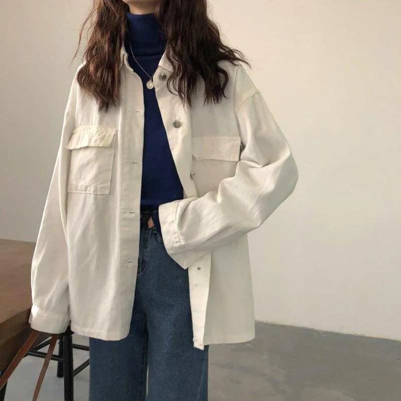 Damenjacken Womensolid Denim Coat Girl