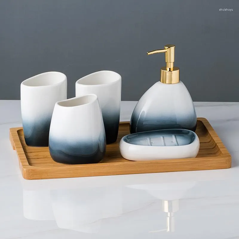 Набор аксессуаров для ванны градиент серый керамический санитарная посуда с расчетным рассеиванием для мыла для мыла для мыть