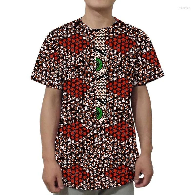 Magliette da uomo Camicia da uomo tradizionale africana Top patchwork Maniche corte Abiti da sposa modello moda nigeriana maschile