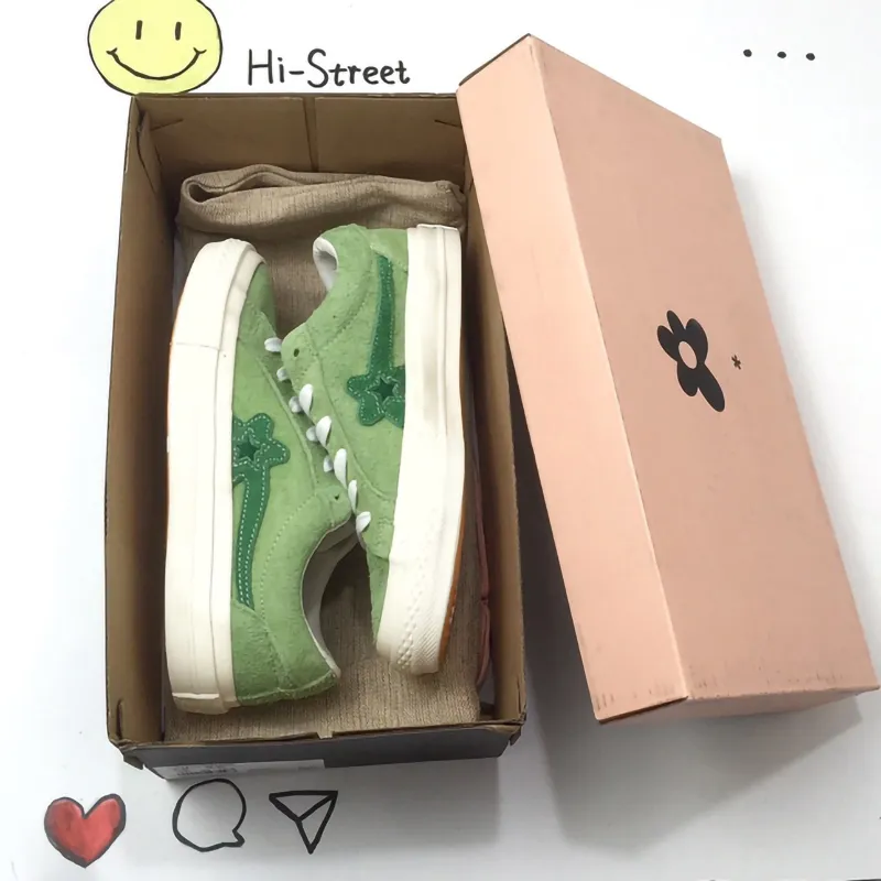 WITH BOX повседневная обувь Chucks the Creator golf le x star дизайнерские кроссовки мужские fleur женские вулканизированная парусина привет желтое пламя замша Geranium Pink Jade Lime кроссовки