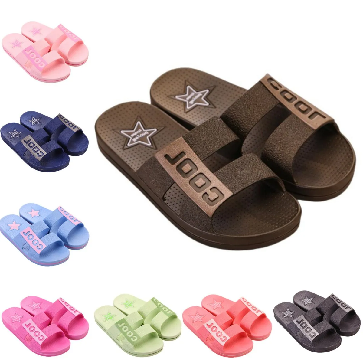 Slippers dames herenschoenen Diepbruin Roze Paars Strand Kust Badkamer Binnen Buiten Antislip sandalen maat 36-45