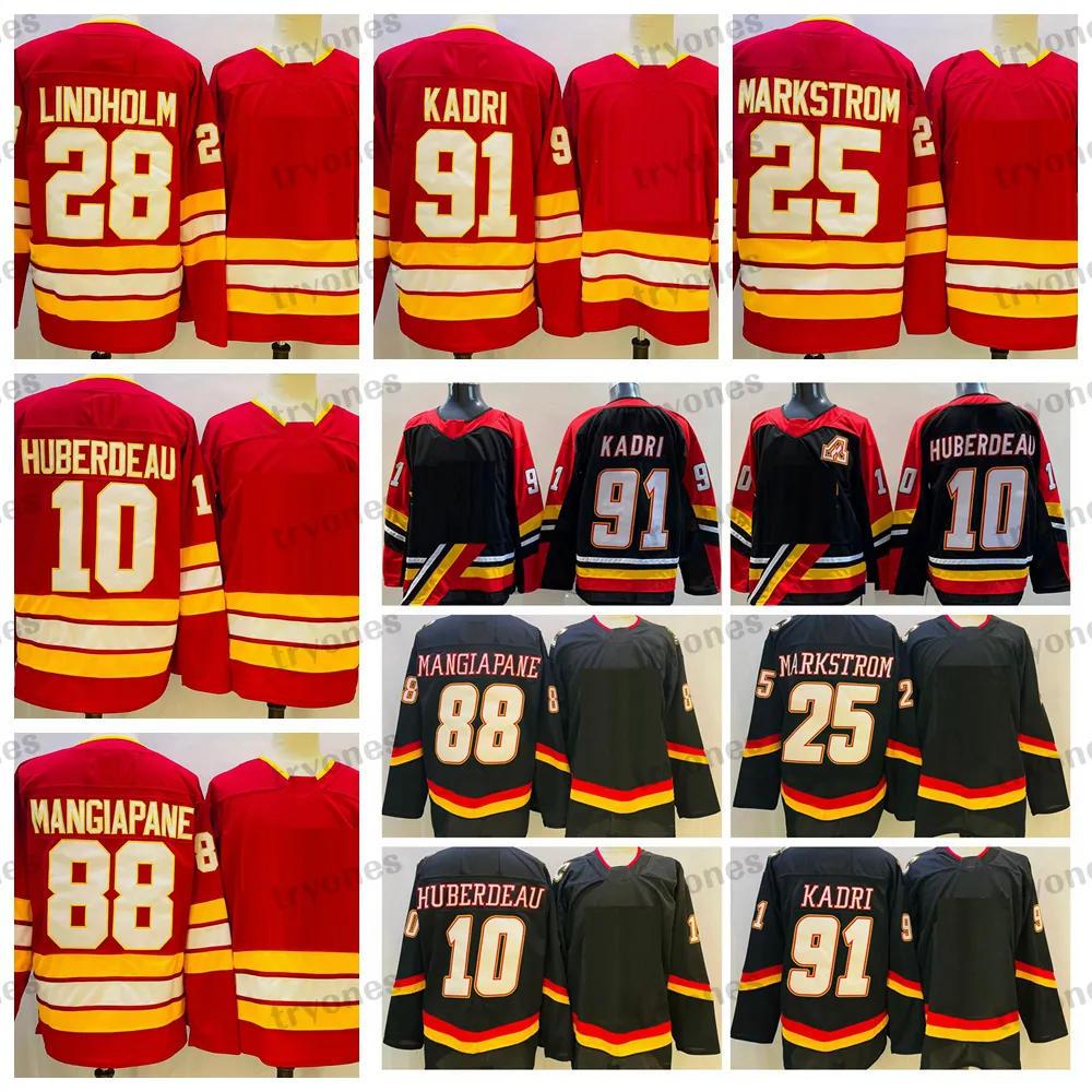 Heren 2022 Reverse Retro 91 Nazem Kadri Hockey Jerseys 10 Jonathan Huberdeau 28 Elias Lindholm 25 Jacob Markstrom 88 Andrew Mangiapane Stitched Shirts Jaromir Jagr