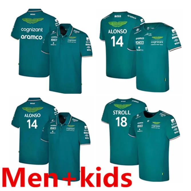 تي شيرت Aston Martin JerseyS تي شيرت AMF1 2022 2023 KIDS رجال أولاد رسمي فرناندو ألونسو تي شيرت Formula 1 بدلة سباق F1 قميص MOTO Motorcyc Tees