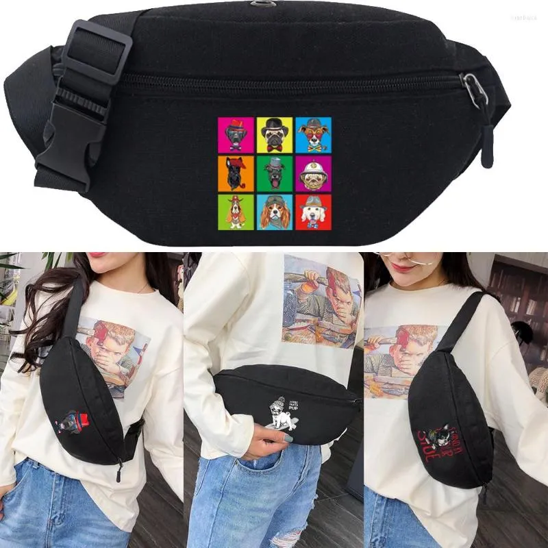 Taille sacs femmes Fanny Pack chien impression sac à main ceinture pochette hommes banane sac pour dames voyage épaule sac à main téléphone