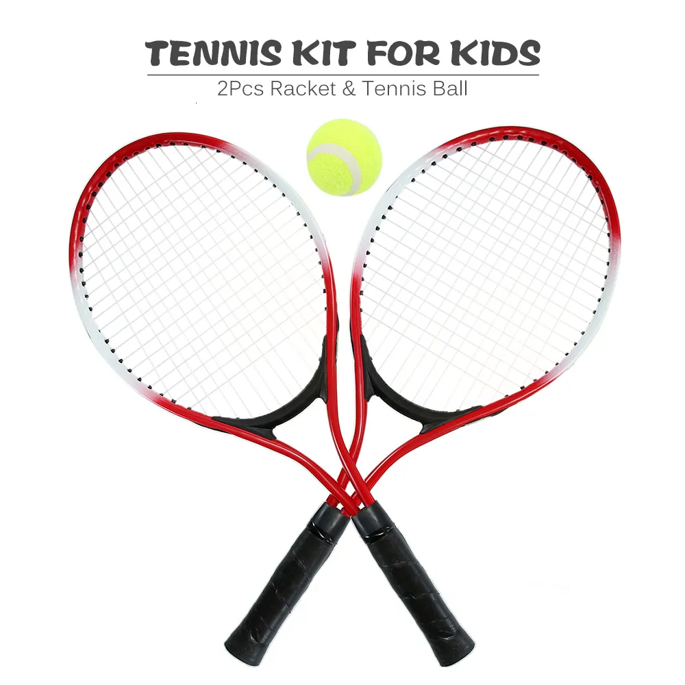 Tennisrackets 2 stks hoogwaardige kinderen training voor jeugdkinderen met 1 bal en covertas 230311