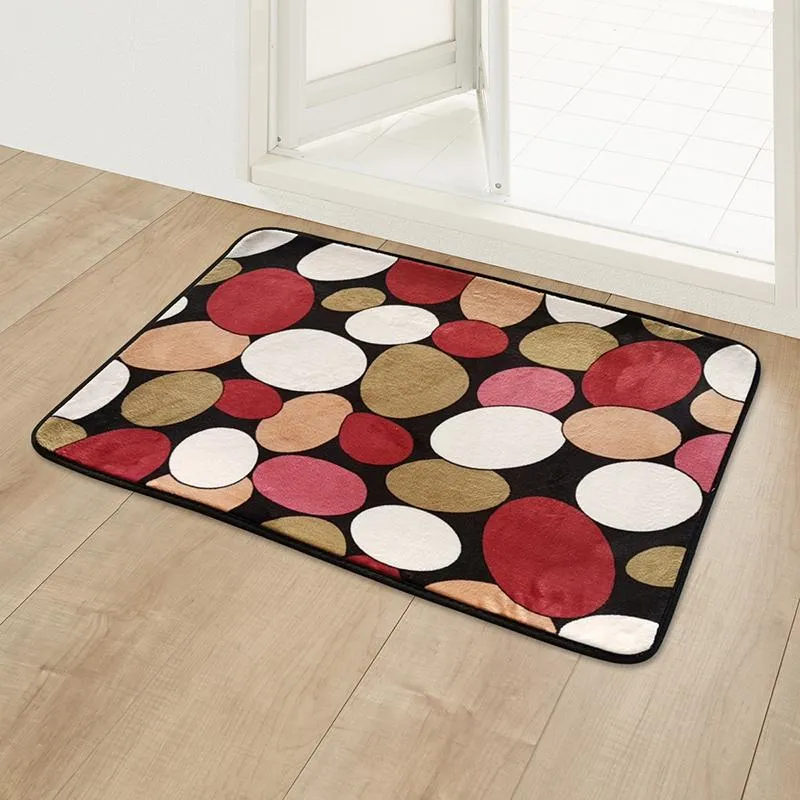 Kussen /decoratief koraal fleece non -slip vloer mat welkom ingang deur tapijt super absorberende deurmat voor badkamer slaapkamer kit