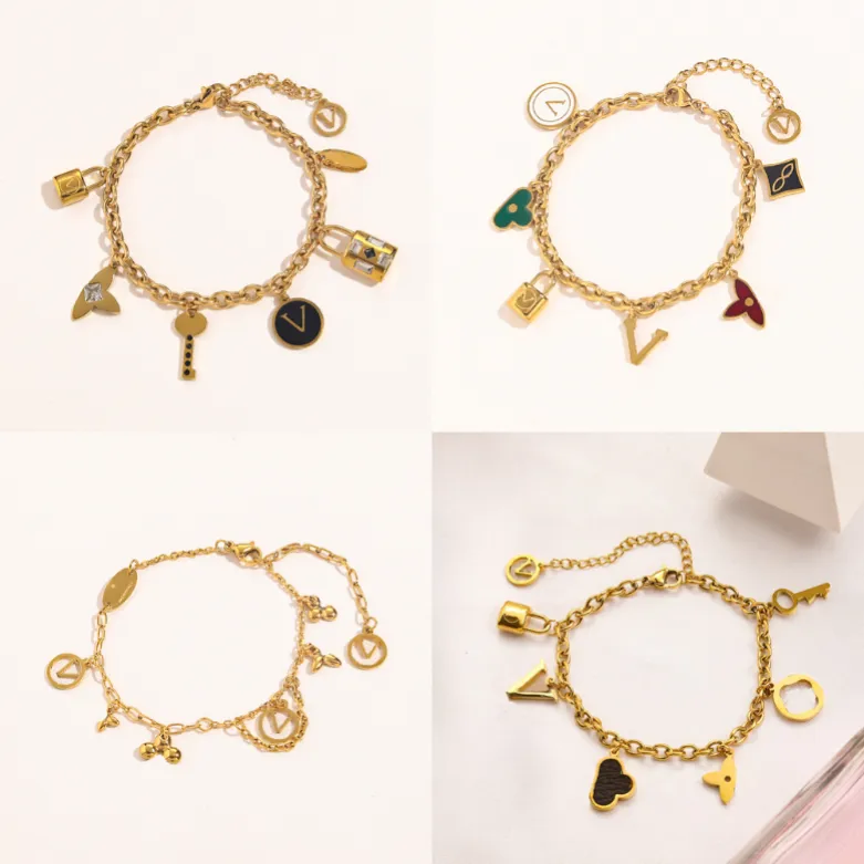 2022 Bracelets Braça feminina Designer de cadeia Jóias clássicas de vários estilos 18K Gold Gold Bated Aço inoxidável Love Presente Pulseira Manutela Ajustável moda Ajustável