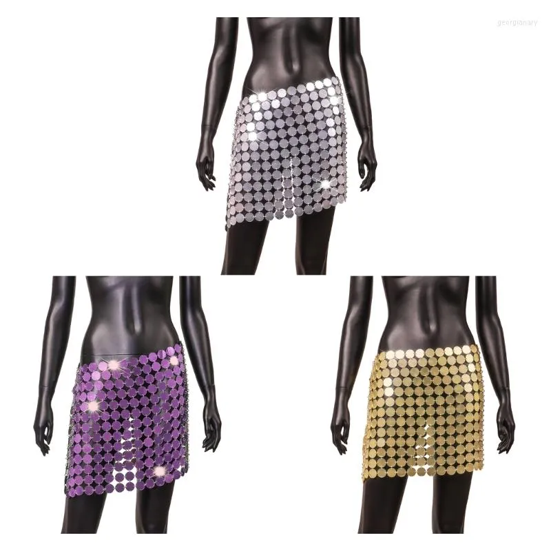 Skirts Sexy See Through Metal Mini Skirt Women Summer Club Beach Party Streetwear Womens Rave Outfit