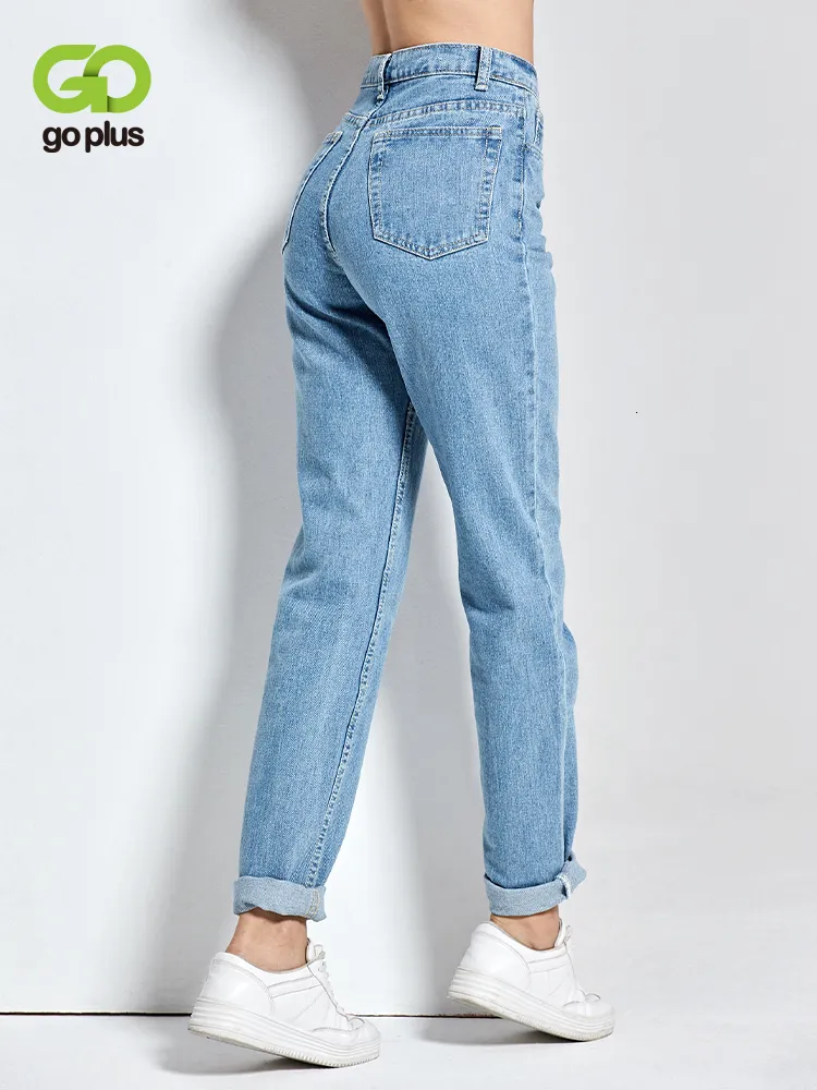 Womens Jeans Harem Pants Vintage Vita alta Donna Fidanzati Figura intera Mamma Cowboy Denim Vaqueros Mujer 230313