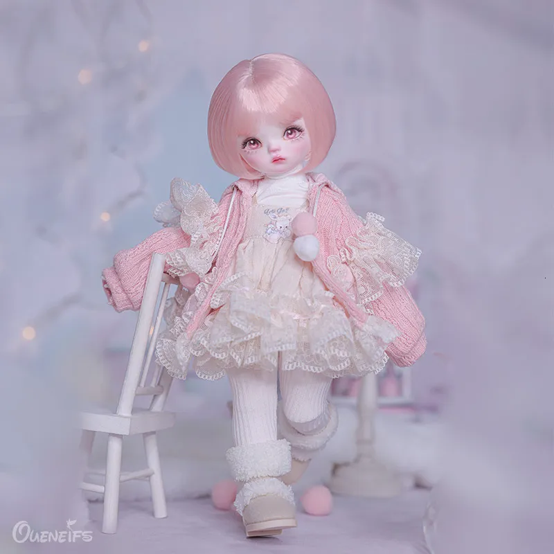 Dolls Sapphire BJD 1 6 Art Doll 25 3 cm in roze trui jas en rok voor Winter YOSD Fantasy Resin Toys 230313