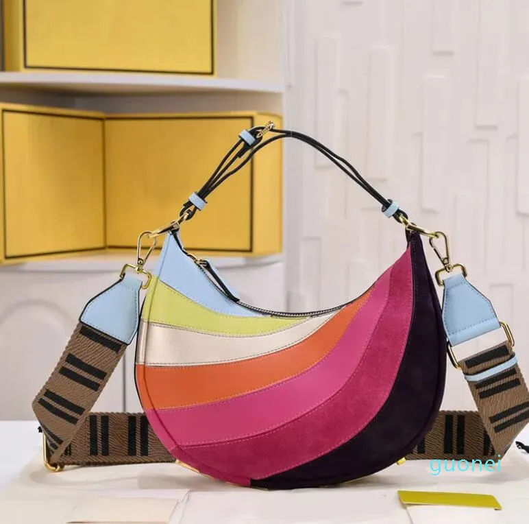 Łańcuch Rainbow Hobo Bag Crossbody Bag worka półksiężyc Luksusowe torby pod pachami Kobiety torebki na ramię rogówki