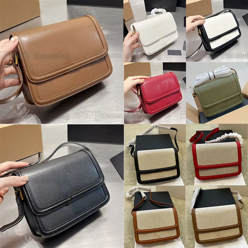 Luxury satchel bag solferino small box leather shoulder bags lady flap letter closure messenger bag women handbags purses adjustable shoulder strap 2023