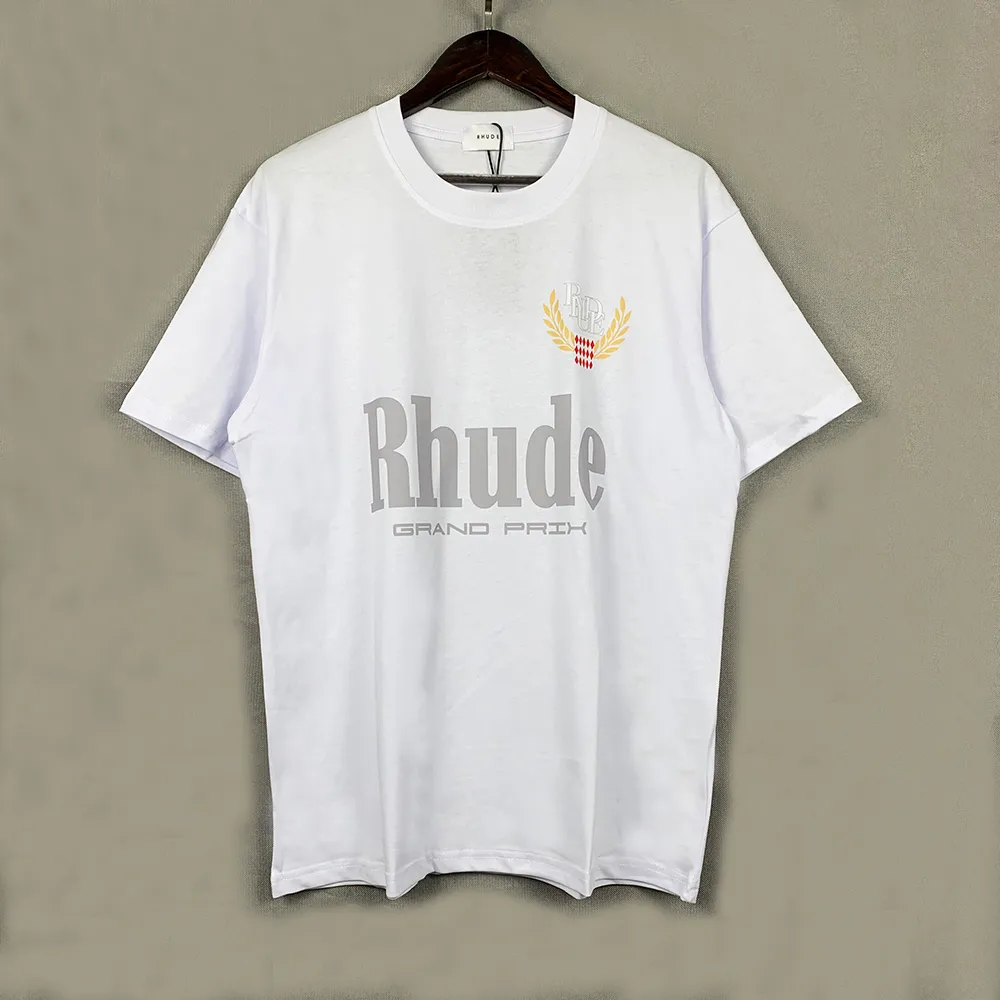 Rhude T-shirt da uomo T-shirt da donna firmate Rhude T-shirt da uomo stampata moda di alta qualità Taglia USA M-XL 4PZS
