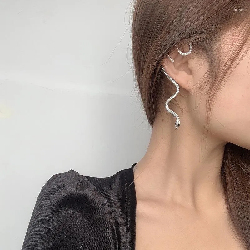 Dangle Earrings 2023 Women's Left Ear Retro Snake Fashion Design Ear-Hanging Hook Clip Exaggerated Jewelry One Piece