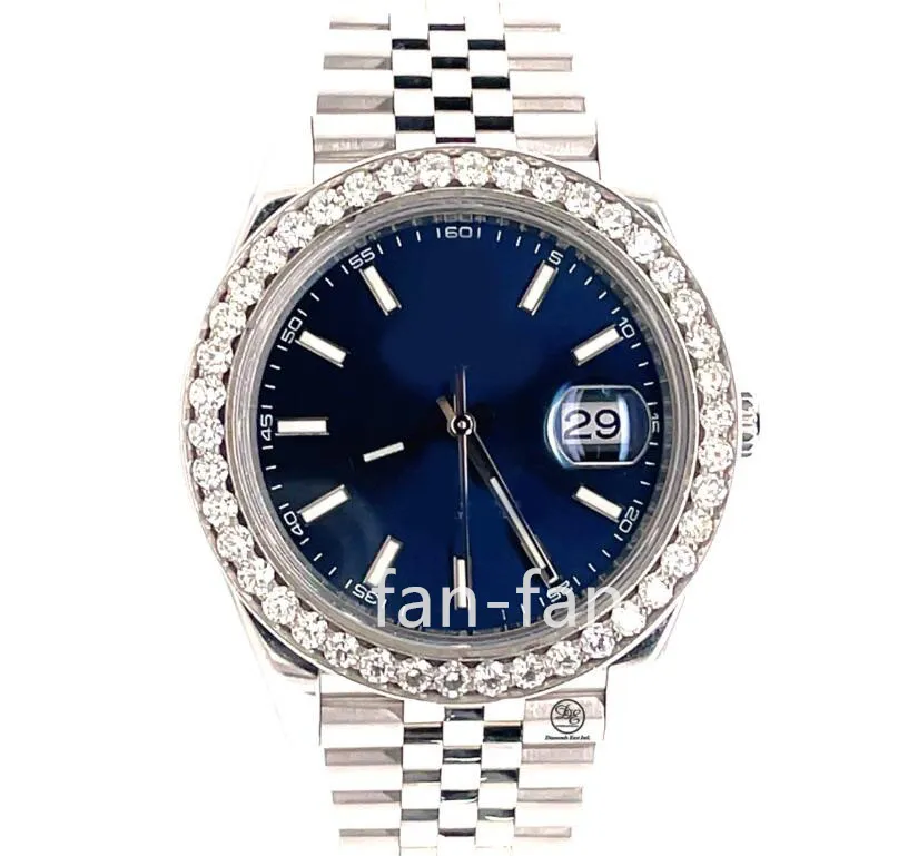 Clean Factory 41mm Cal.3235 Datejust 41mm 126300 Blue Dial 3.25CT Diamond Bezel Watch Papers