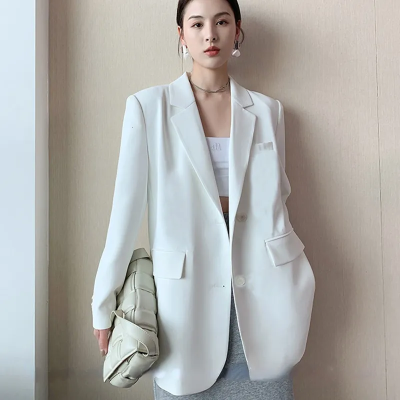 Women's Suits Blazers White Suit Jacket Female Korean Version Loose Online Celebrity Casual Professional Fashion Small Suit Jacket 230311