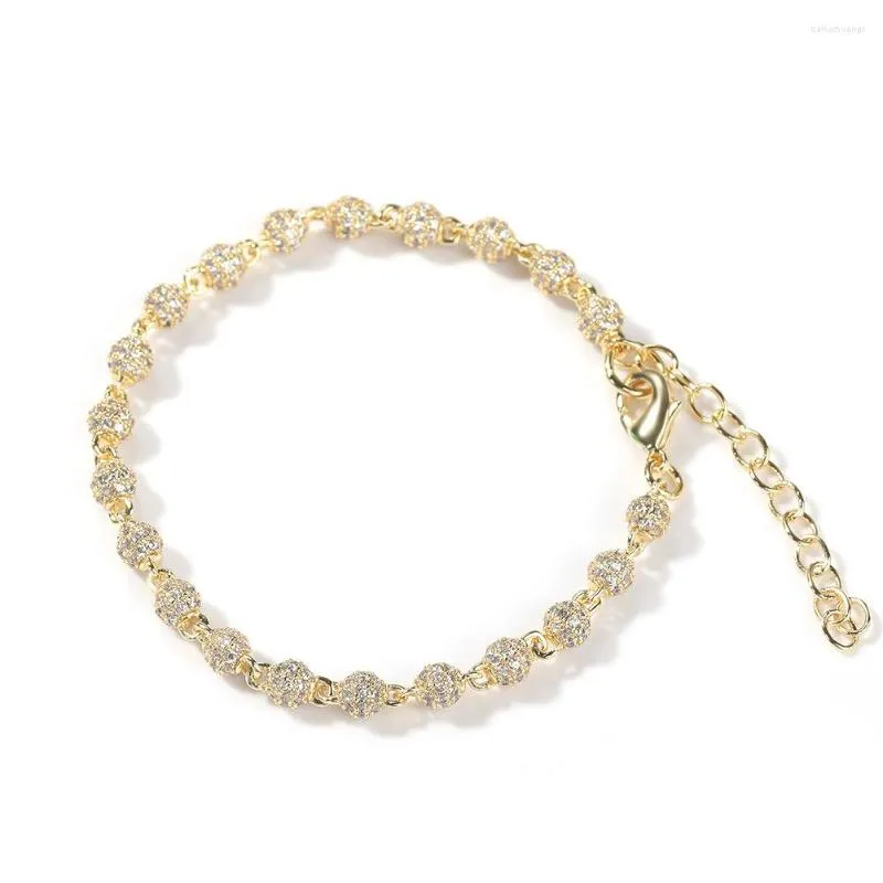 Strand Zircon Armband Enkla runda pärlor Full Diamond Ins Personlig designförlängningskedja smycken