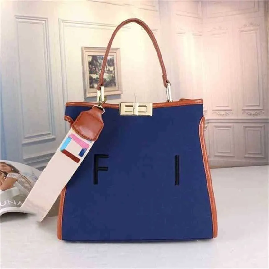 handbag 2023 Fashion women's bag leather quality Handbag trend rainbow belt embroidery shopping portable large canvas Bag