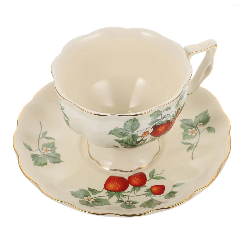 Cups Saucers 1 Set Exquisite Ceramic Coffee Cup Classical Table Seary (Assorted Color)