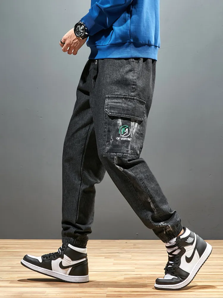 Mens Plus Size Cargos Cargo Jeans Black Joggers Harem Jeet