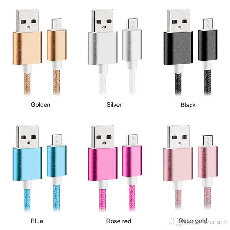 كابلات الهاتف 1M النوع C 3ft مضفر USB Charger Cable Micro V8 Cables Line Data Close Metal Clop for Samsung Note 20 S9 Plus 12 LL