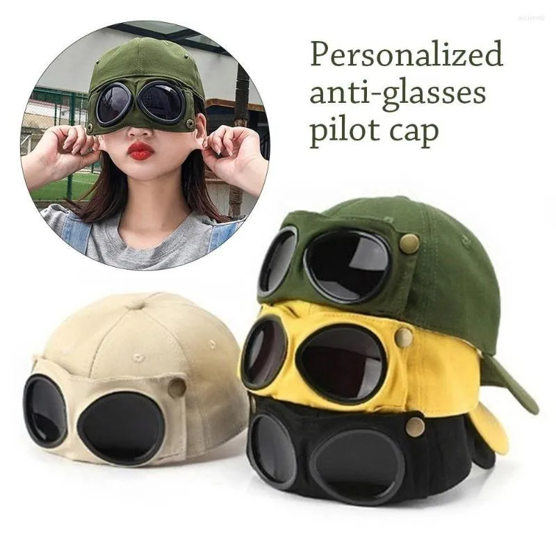 Ball Caps Fashion Pilot Hat Summer Glasses Baseball Cap Unisex Sunglasses Peaked UV Protection Sun For Women Men