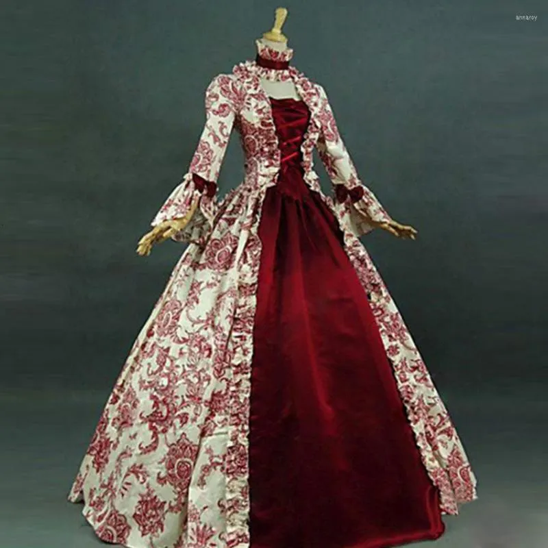 Vestidos casuais vestido de baile vitoriano vermelho para mulheres vintage renda medieval up uch csotset renaissance cosplay fantasia vestidos