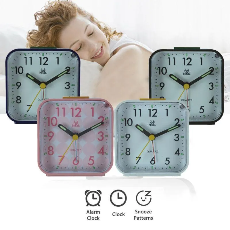 Clocks Accessories Other & Silent Non Ticking Ascending Beep Sounds No Lighted On Demand Snooze Gentle Wake Travel Alarm Clock Analog