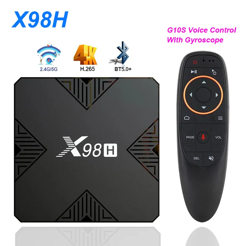 X98H Android 12.0 Smart TV Box 4GB 32G AllWinner H618 TVBox WIFI6 2.4G 5G 4Kメディアプレーヤー音声アシスタントSMARTVセットトップボックス