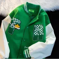 Men`s Jackets American retro alphabet embroidery jackets coats men`s Y2K street hip-hop baseball suit couple casual trend jacket top 230214