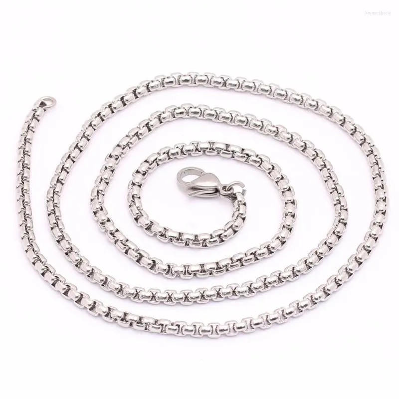 Chaînes Distribution À La Mode 3mm Large Chaîne Collier En Acier Inoxydable 316L Hommes En Gros Accessoires 60cm