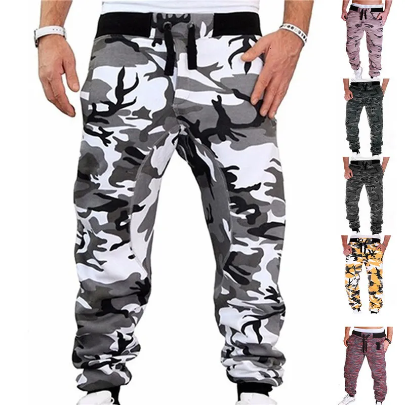 Pantaloni da uomo Pantaloni da jogging da uomo Pantaloni sportivi mimetici Pantaloni mimetici sportivi casual Pantaloni da jogging a righe fitness a figura intera Pantaloni cargo 230313