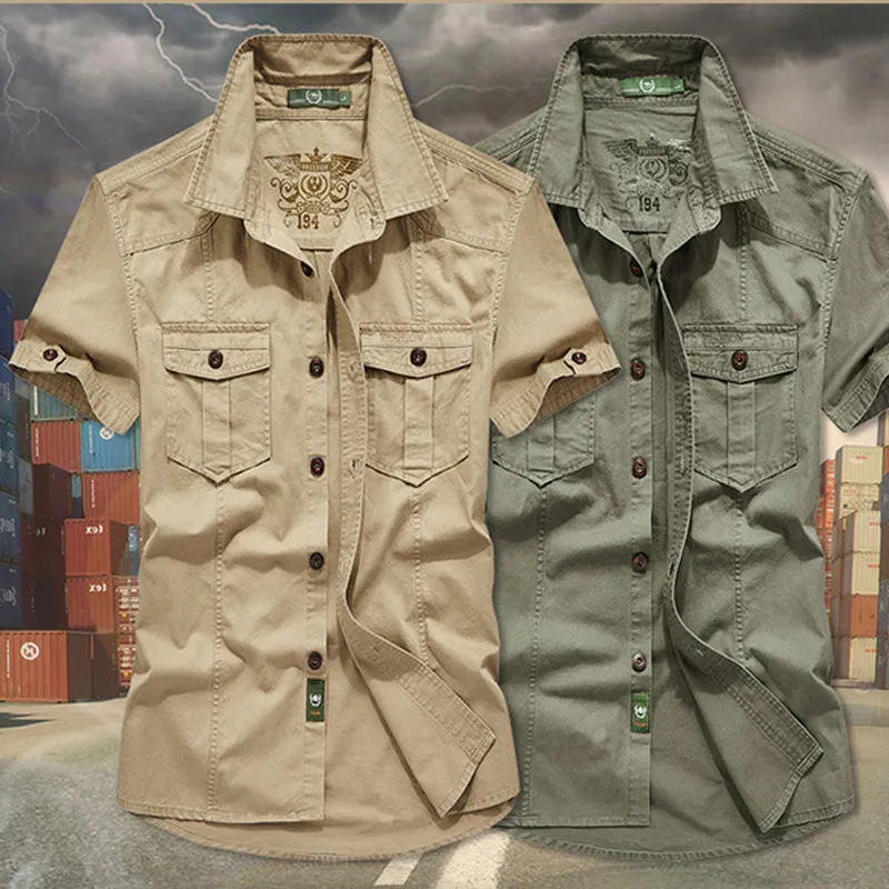 Camisetas masculinas Camisa de carga tática Homens do exército Casual Casual Militar Camisas de Manga Curta Camisetas Verão Algodão Outdoor Plus Tamanho Respirável 6xl Camisas 230313