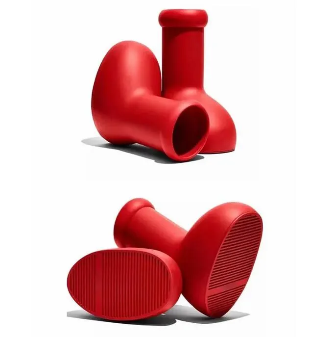 2023 Big Red Boots Designer MSCHF Astro Boy Cartoon Stiefel In Echt Von