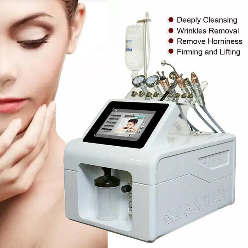 Tragbare 9 in 1 Korea Mikrodermabrasion Aqua Gesichtsmaschine Jet Peel Sauerstoff Gesichtsreinigung Schönheitsausrüstung
