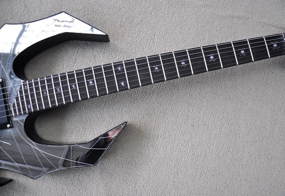 Customizable Silvertone Electric Guitar With Mirror Top