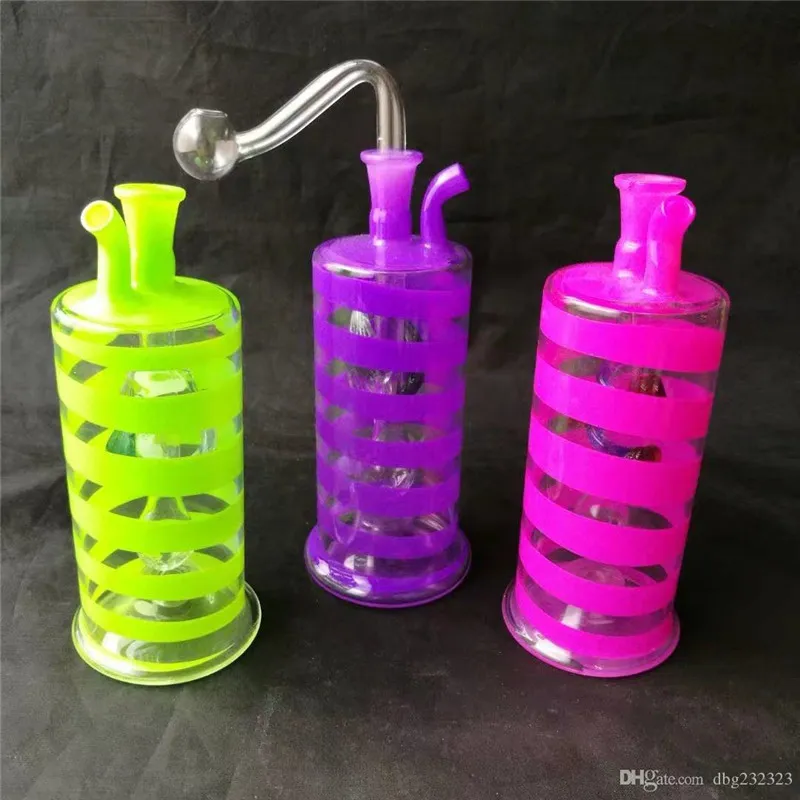 Accessoires de bongs en verre de narguilé cylindrique Pipes à fumer en verre coloré mini multi-couleurs Pipes à main Meilleur pipe en verre cuillère