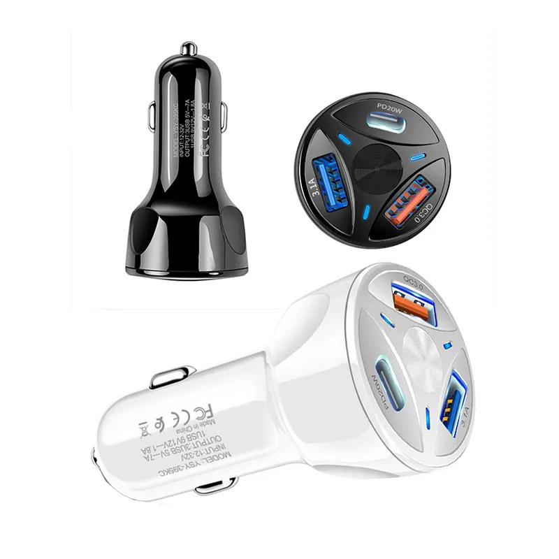 PD 20W Cell Phone Chargers USB Car Charger 3.1A Quick Charging QC 3.0 Fast Charger Travel Universal