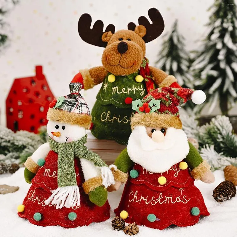 Present Wrap Candy Bag Doll Children Christmas Snowman Props Apple Elk Home Decor Stocking Pocket Santa Hol G3B0