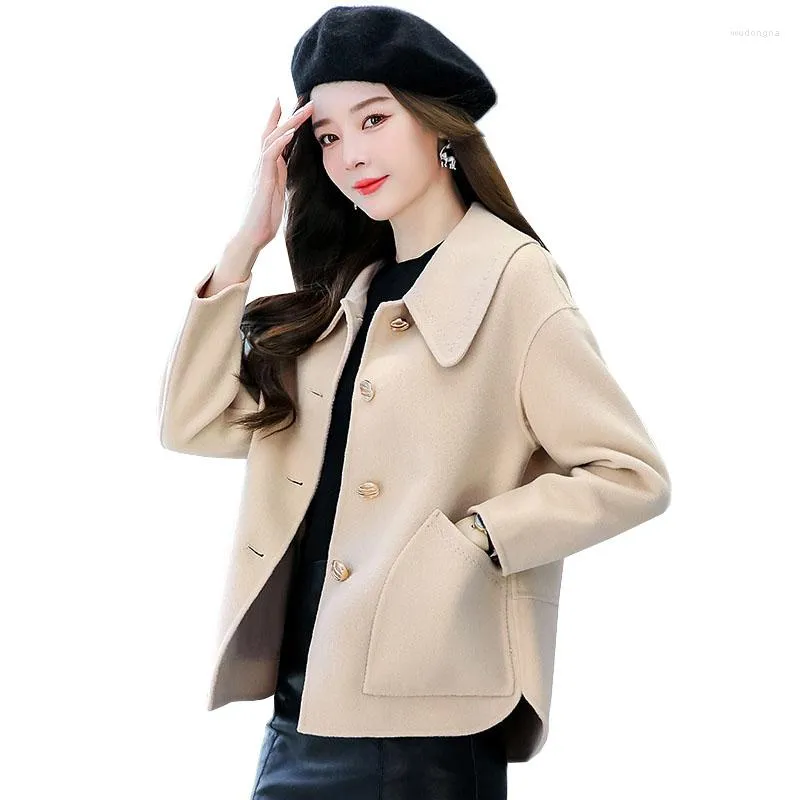 Women's Wool 2023 Fashion Autumn Winter Jacket Women Coat Woolen Female Korean Loose Short Ladies Jackets Overcoat Coats Tops